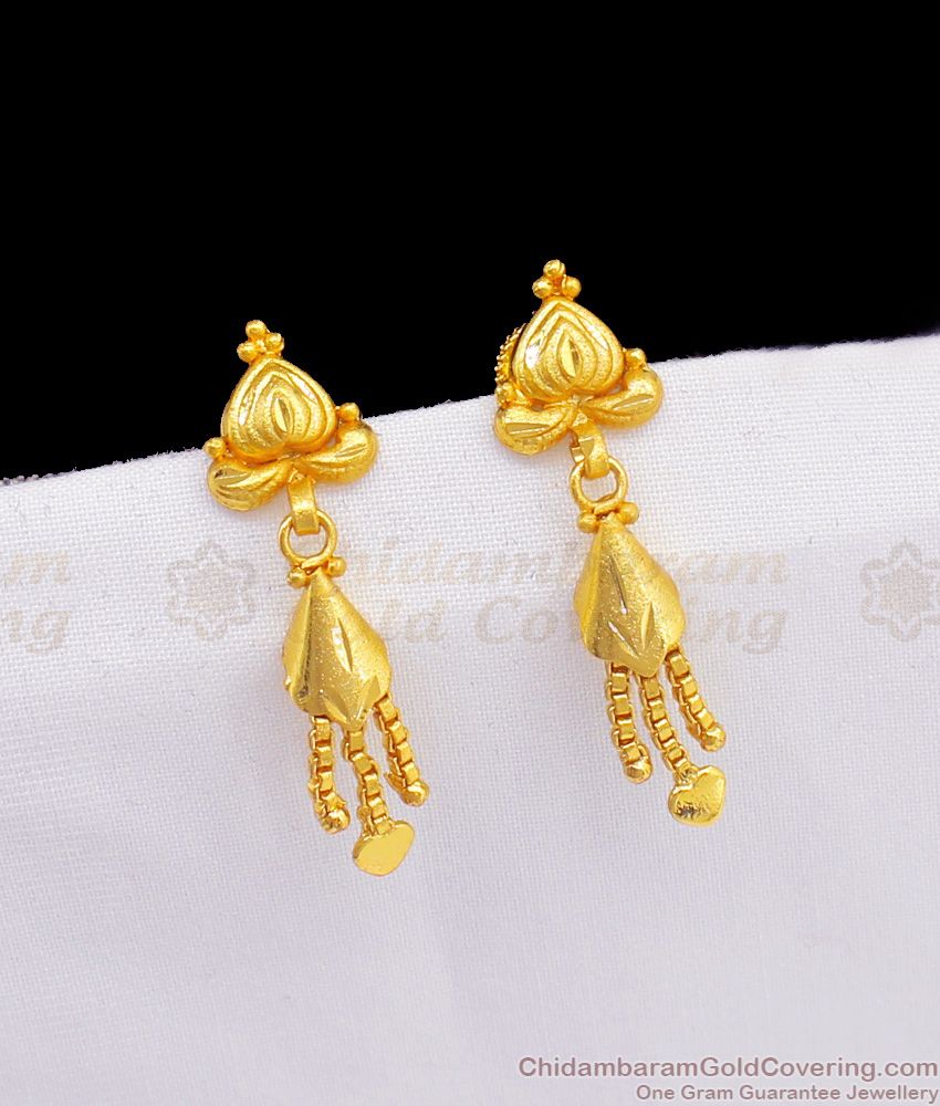 Buy Attractive Real Gold Forming Dangler Earrings Design For Girls ...