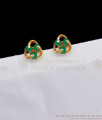 Small Green Emerald Stone Gold Stud Regular Wear Jewelry ER2365