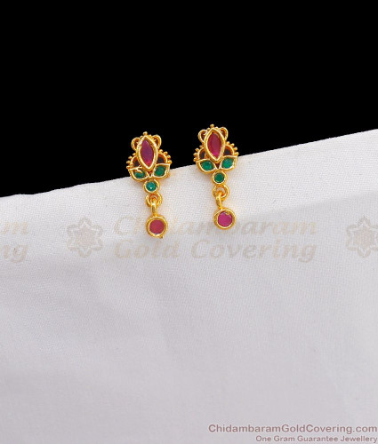 Golden Brass Cute Gold Plated Small Stone Jimikki Earrings at Rs 275/pair  in Thiruvananthapuram