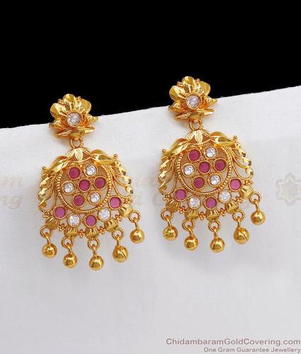 Gold earrings party on sale wear