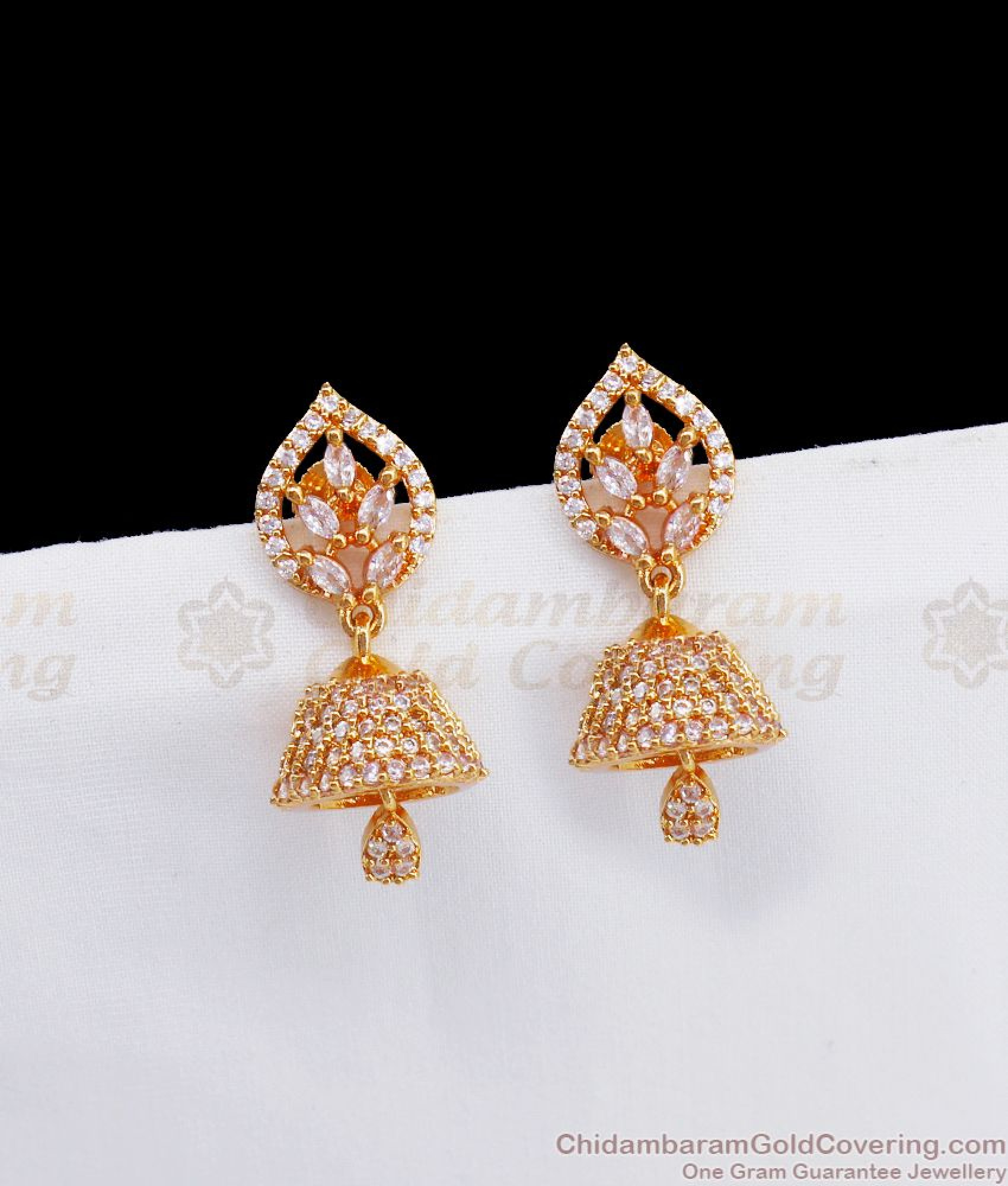 Zircon White Stone Jimiki Gold Earrings Girls Fashions ER2682