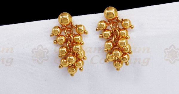 One Red Stone Gold Earrings Design Stock Photo - Image of gold, love:  190855790