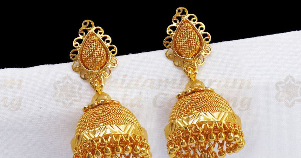 New Arrival One Gram Gold Big Jimiki Earrings Party Wear ER2693