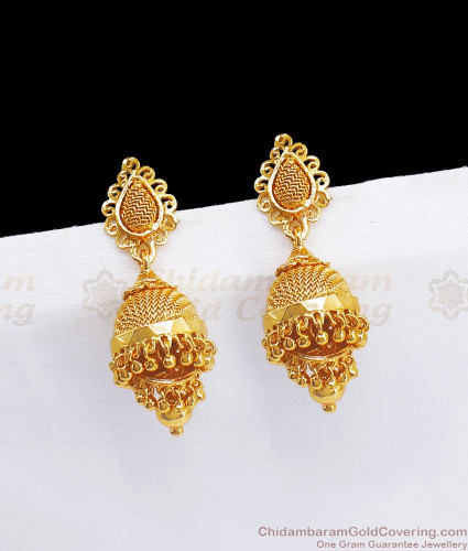 Buy Gold Plated White Stone Impon South Indian Jimiki Design