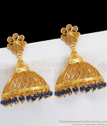 Flipkart.com - Buy FRESH VIBES Golden Big Size Traditional Wedding Wear  Black Jhumka Earrings for Women Alloy Jhumki Earring Online at Best Prices  in India