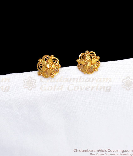 Simulated Diamond Earrings/ Stud Flower Earrings/ 14K Gold Earrings/ B –  The Golden Glam