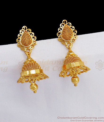 Latest One Gram Gold Jhumkas Earring Buy Online Daily Wear Collection ...