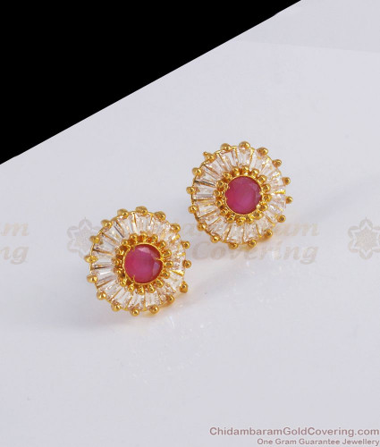Buy Red Stone Surya Stud Online  Rishabh Jewellers  JewelFlix