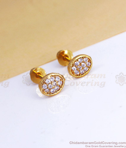 Rose-Gold Plated Tops Earrings Golden Small Earrings For Womens And Girls