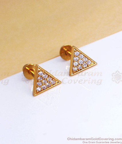 Triangle hot sale stone earrings