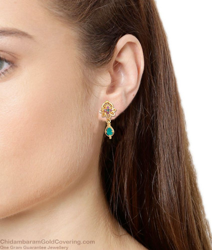 MASPARA POLKI EMERALD STUD EARRING – Fine Silver Jewels - Shop for Pure 925  Silver Jewellery Online in India