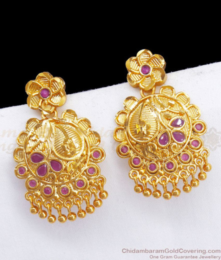 Premium Two Gram Gold Earrings Online South Indian Imitation Jewelry