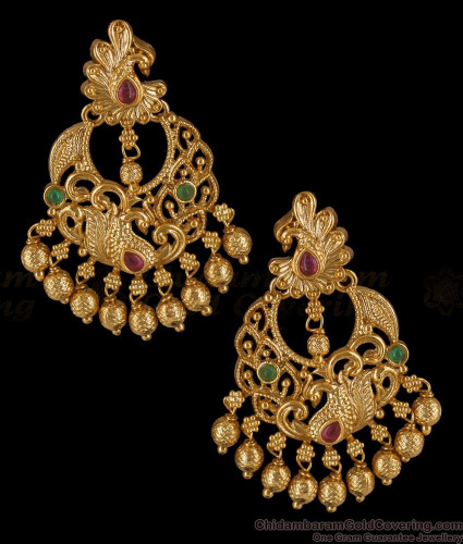 50 Beautiful Gold Antique Earrings Designs/Light weight gold antique temple earrings  design - YouTube