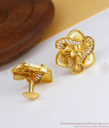 Aggie Cutout Gold Stud Earrings Cute Modern Designs CaratLane
