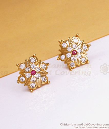 Buy Online Blue and Gold colour Round Design Stud Earrings for Girls and  Women  One Stop Fashion