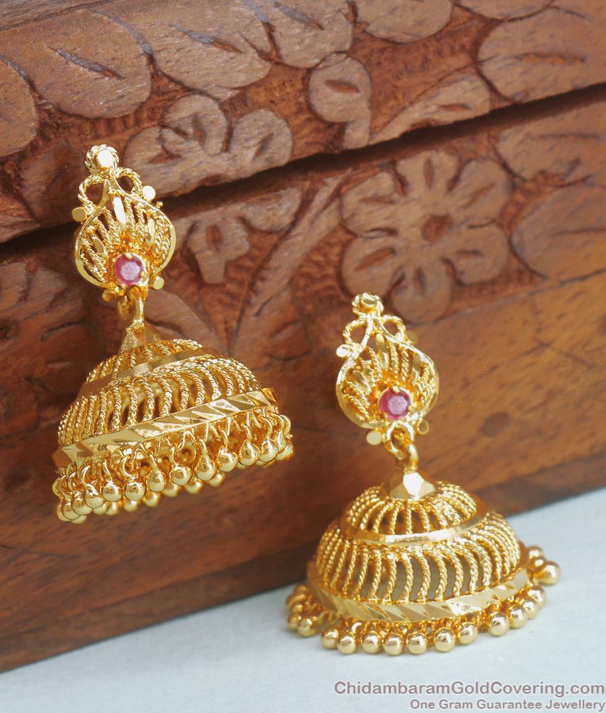 Grand Umbrella Jhumki One Gram Gold Earring Marriage Designs ER3455