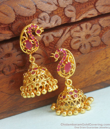 Buy 1 Gram Gold Earrings Plain Jhumki ER3114