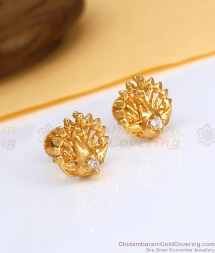 Buy Trendy Daily Wear Gold Plated 2 In 1 Stud Earring Designs for Ladies