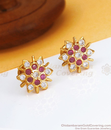 ERG099 – Trendy Big Size Daily Wear Stud Design Imitation Earrings Online -  Buy Original Chidambaram Covering product at Wholesale Price. Online  shopping for guarantee South Indian Gold Plated Jewellery.