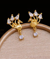 White Stone Peacock Design Gold Stud Earrings Buy Online ER3534