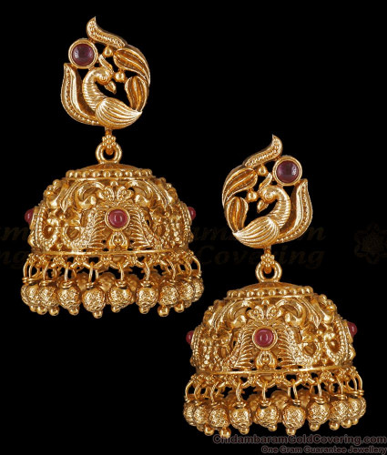 Buy South Indian Traditional Daily Wear Gold Covering Daily Wear Jhumkas  Earring Best Price Online