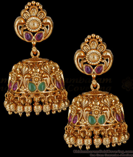 The Kirtimukha Silver Antique Earrings-Buy Temple Earrings Online — KO  Jewellery