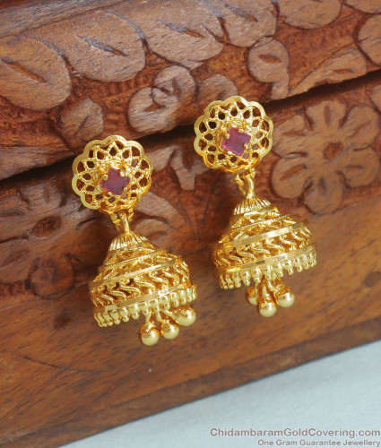 Buy online Gold Brass Jhumka Earring from fashion jewellery for Women by  Vighnaharta for ₹499 at 70% off | 2024 Limeroad.com