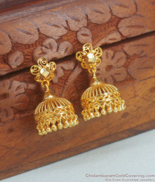 Gold double hot sale jhumka designs