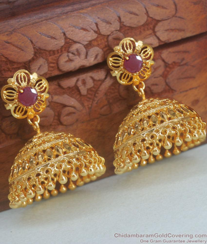 Gold colour Large size Jhumka Jhumki earrings buy online