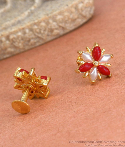 Sweet Coral Gold outlets Tone Earrings