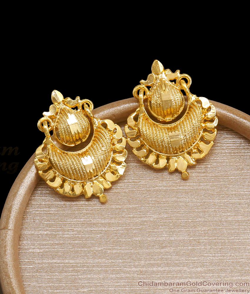 One Gram Gold Tone Stud Earrings Kerala Designs ER4010