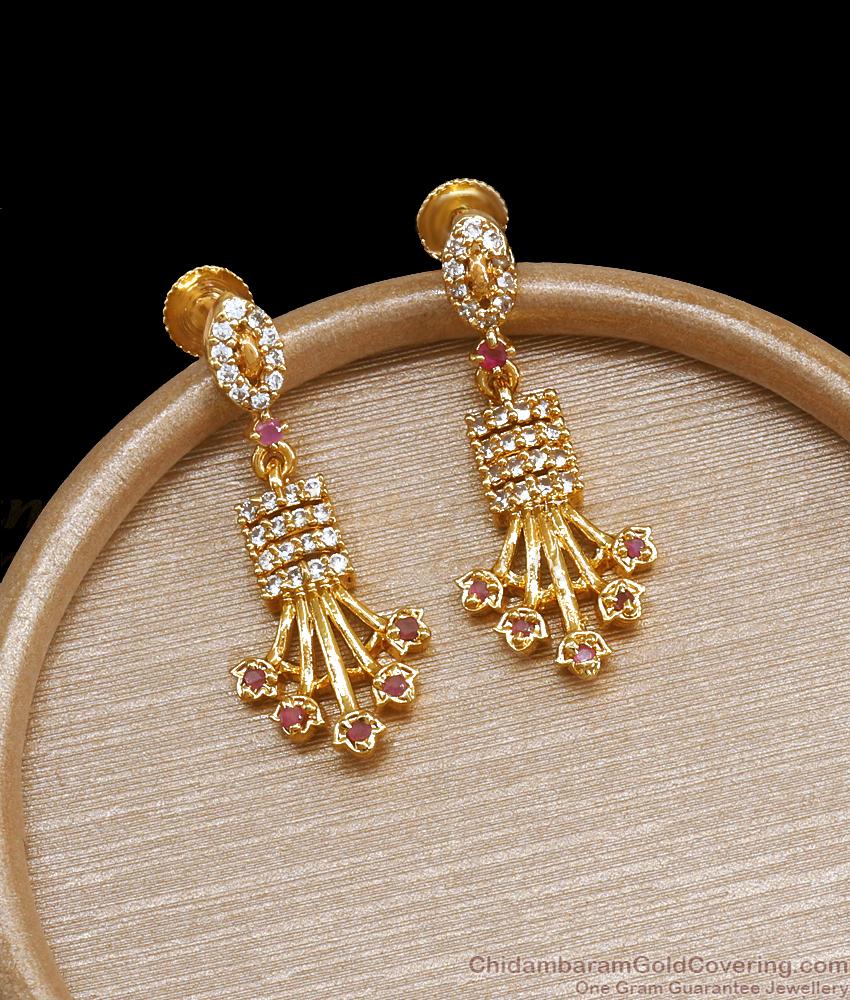 Stylish Womens Gold Dangler Earrings Bridal Collections ER4020