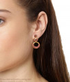 Stylish Gold Imitation Earrings Long Danglers Ruby Stone Designs ER4022