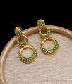 Full Emerald 1 Gram Gold Earrings Green Stone Layer Designs ER4023