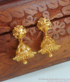 One Gram Gold Jhumki Earrings Plain Design ER4025