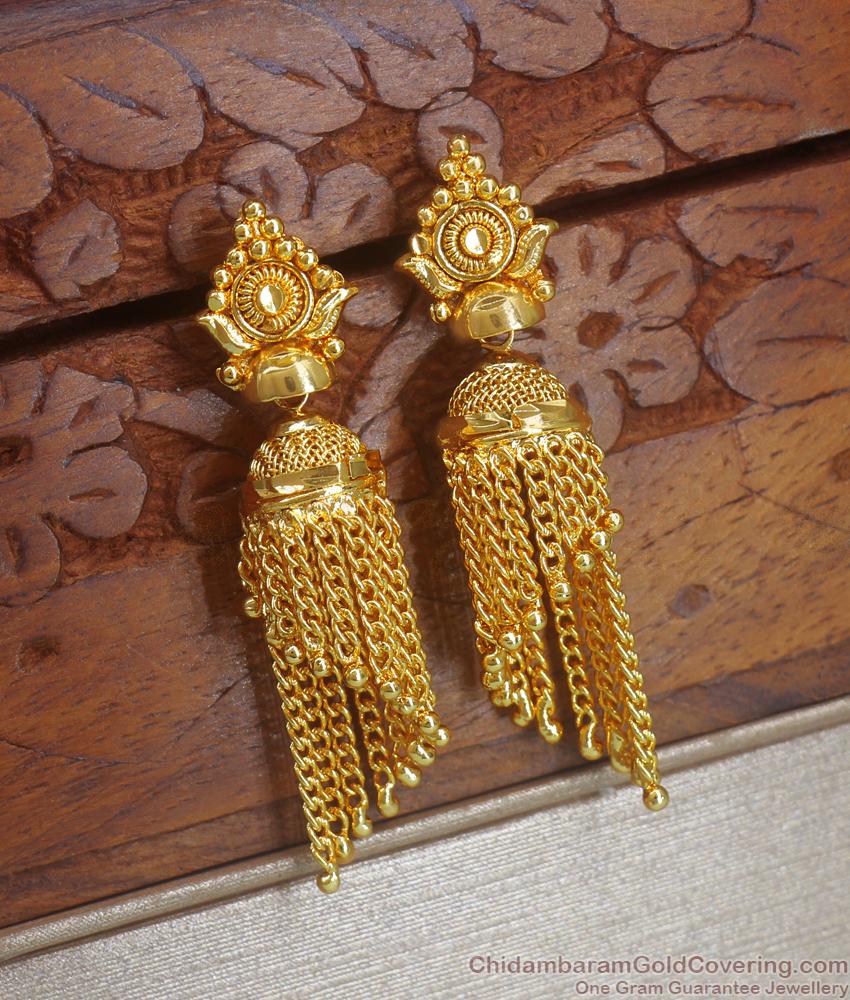 Stylish Gold Rain Drop Jhumki Earrings Party Wear Collections ER4026