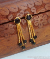 Stylish Gold Imitation Earrings Black Stone Danglers ER4034