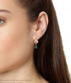 Zirconia White and Emerald Stone Gold Earrings Shop Online ER4036