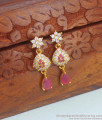 Zirconia Ruby White Stone Micro Gold Plated Earrings Shop Online ER4037