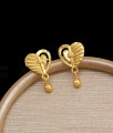 Pure Gold Stripped Heart Stud Earrings Design ER4048