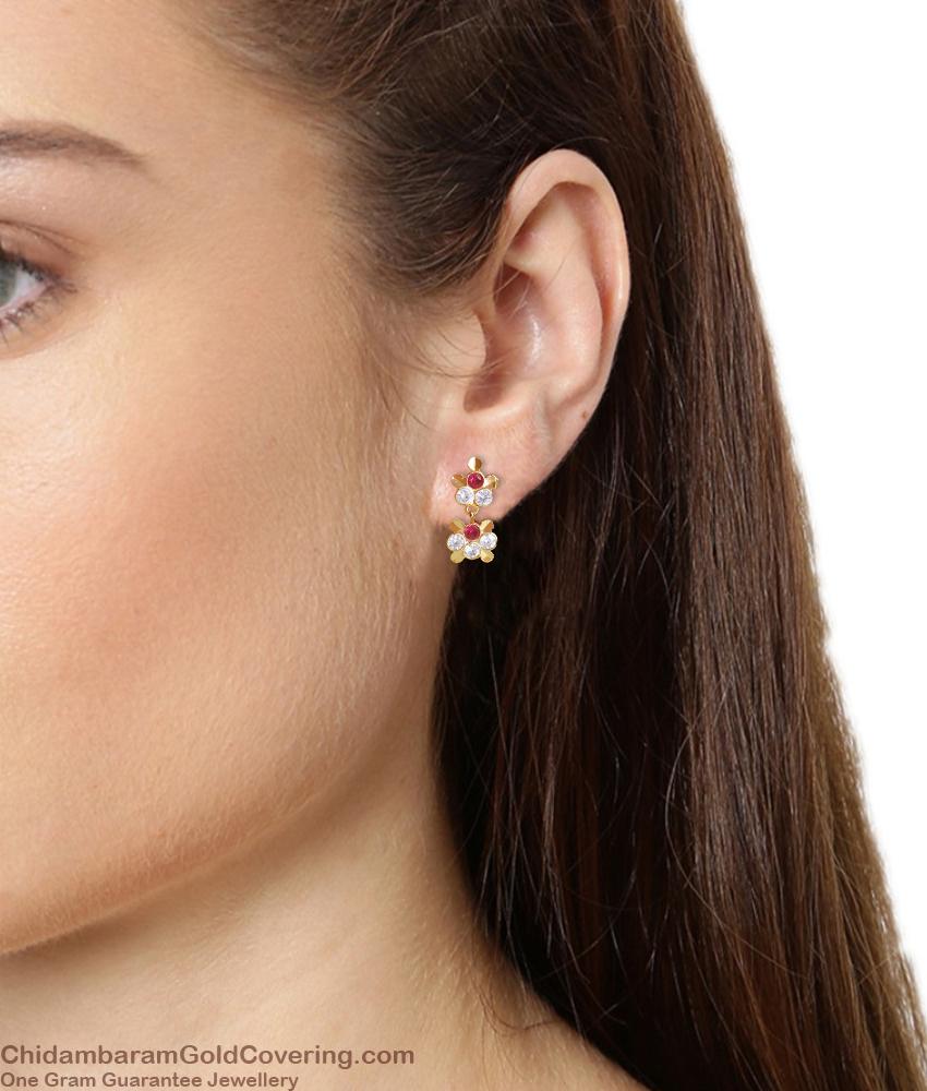 Floral Impon Stud Earrings Online Shopping ER4059