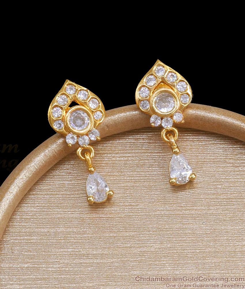 Full White Stone Gold Imitation Stud Earrings ER4075