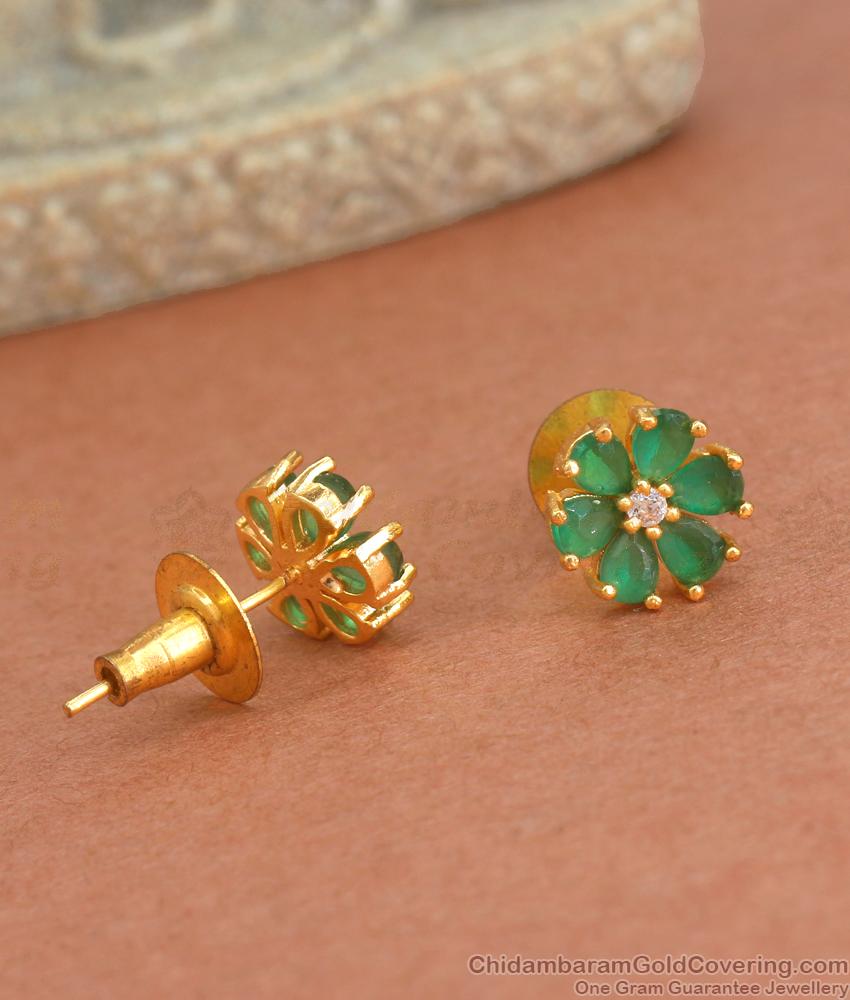 Cute Gold Imitation Stud Earrings Floral Design ER4086