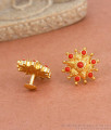 Traditional Ruby Stone Gold Plated Stud Earring ER4095