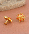Stylish Ruby Stone Stud Gold Earring Design For Women ER4096