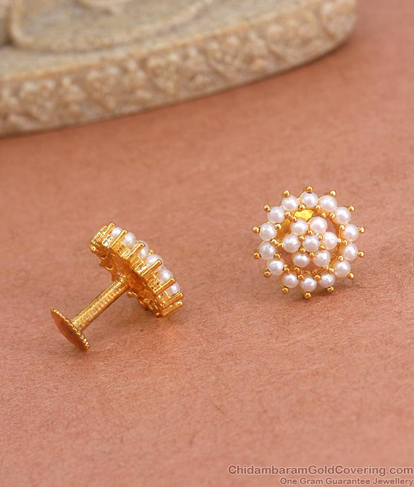 1 Gram Gold Earring Pearl Stud Collections ER4098