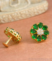 Attractive Emerald Stone Gold Imitation Stud Earring ER4153