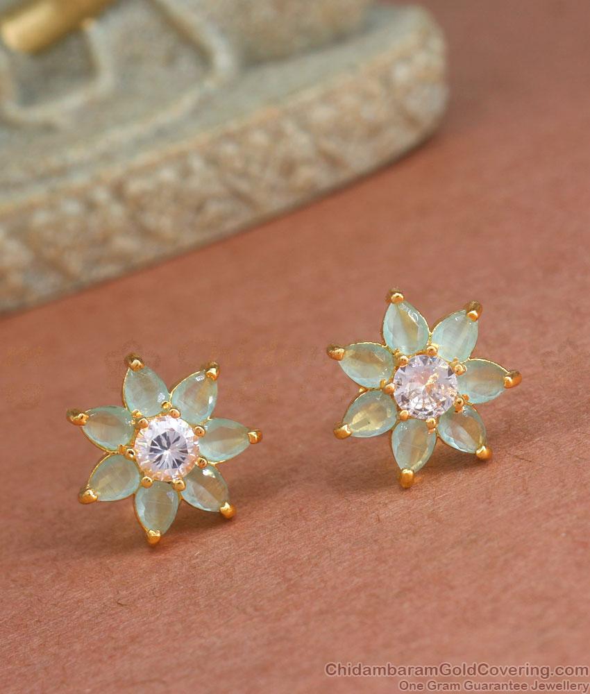 Regular Use Gemstone Earring Gold Plated Studs ER4207