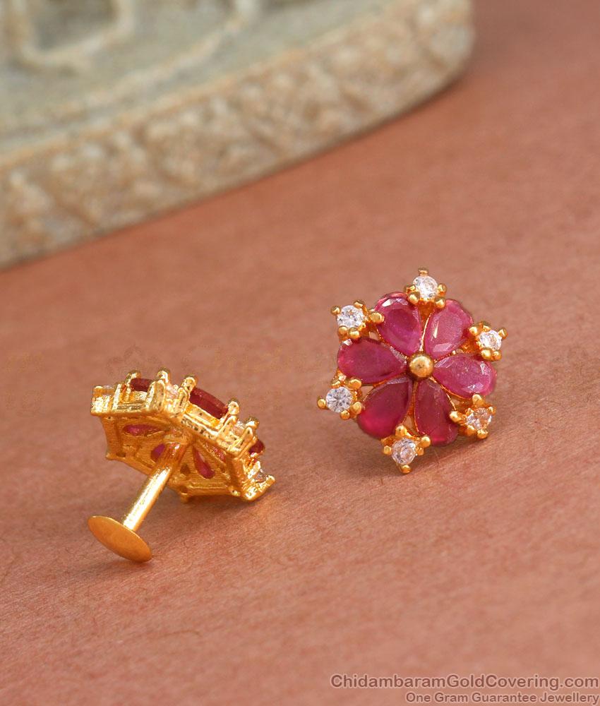 Latest Small Gold Stud Earring Screw Back Design ER4209