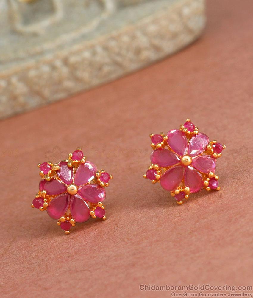 Cute Ruby Stone Earring Studs For Women ER4210